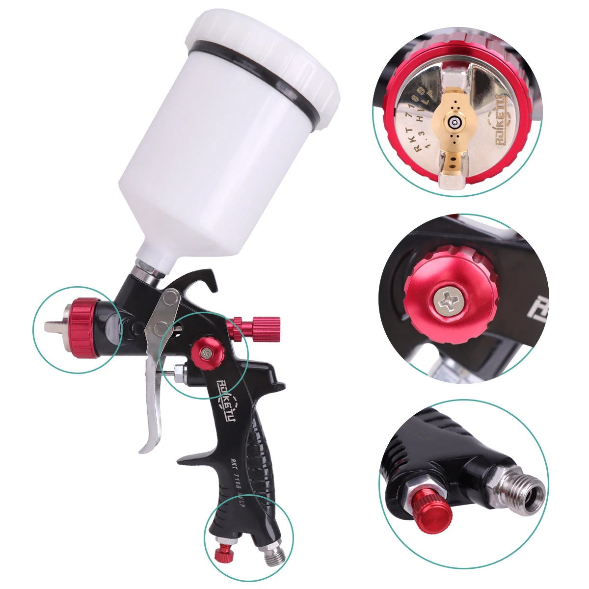 1.3mm Nozzle 716 Professional HVLP Paint Spray Gun Airbrush For Painting Car Aerograph Pneumati Tool