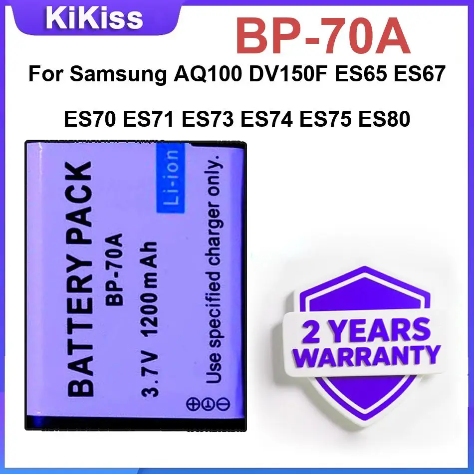 Сменный аккумулятор BP 70A для Samsung AQ100 DV150F ES65 ES67 ES70 ES71 ES73 ES74 ES75 ES80 MV800 ES90