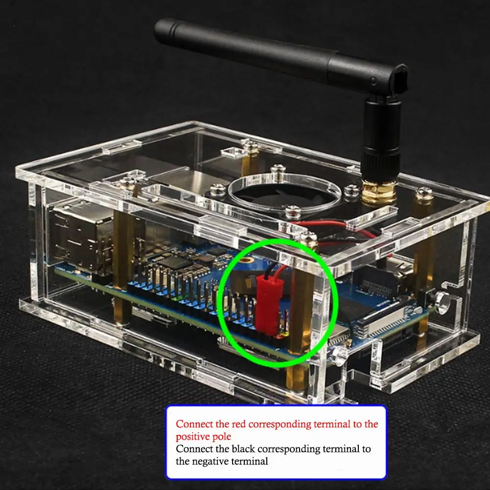 For Orange Pi 5Pro Acrylic Case Transparent Shell Optional Cooling Fan Antenna For Pi 5 Pro Accessories