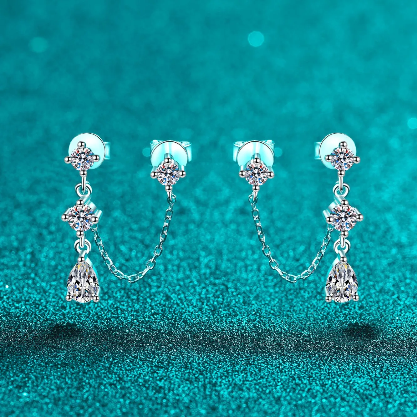 1.8ct D Color Moissanite Earrings for Women Lab Grown Diamond Ear Studs 925 Sterling Silver Fine Jewelry Gift