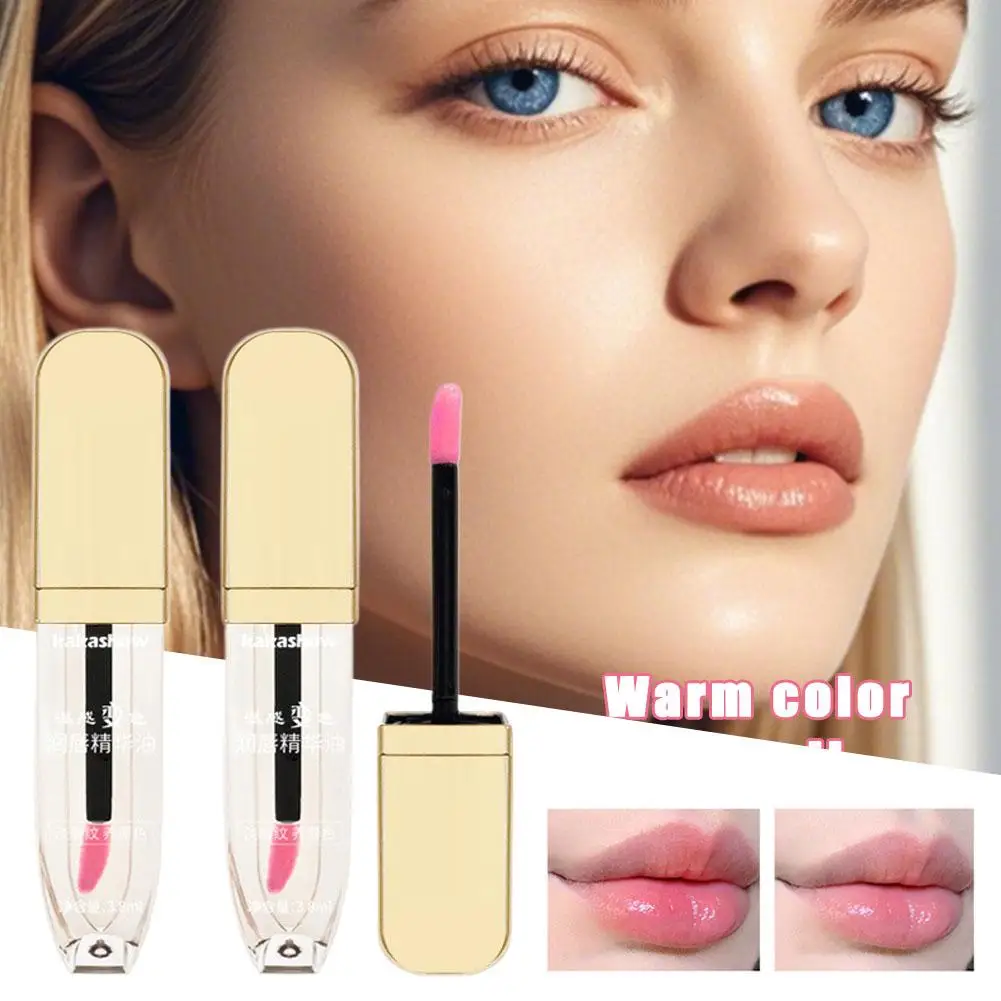 Cor quente óleo labial gloss plumper hidratante não pegajoso sexy transparente brilhante batom de longa duração água líquida a8x4