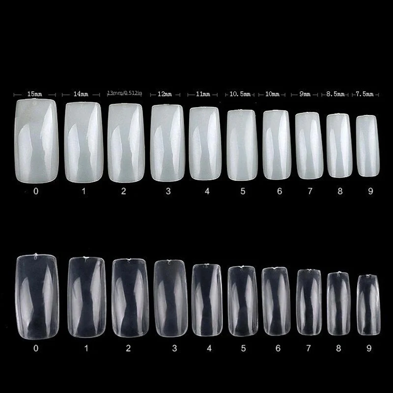 Manicure 500 sztuk paznokci typu french sztuk w pudełku przezroczysty peeling sztuczne paznokcie łatka zdejmowana pełna sztyft naturalna sztuczna łatka na paznokcie — zdjęcie 7
