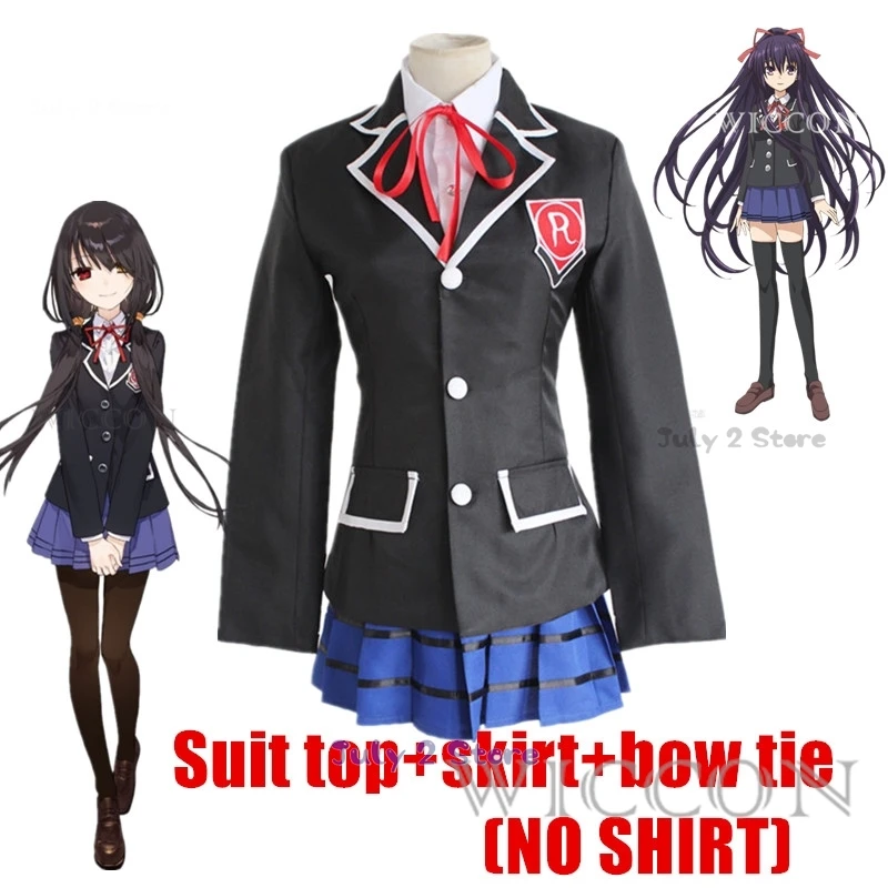 วันที่ A Live Tokisaki Kurumi Kospy Yatogami Tohka Girls Origami Tokisaki ชุด Jk Kurumi โรงเรียนอะนิเมะ Kospy Koszume วิกผม