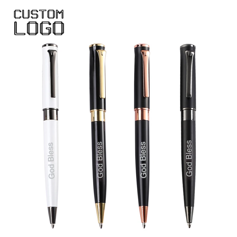 

Rotary Frosted Metal Ball Point Pen Business Advertisement Office Gift Custom Logo Signature Pens School Stationery Wholesale