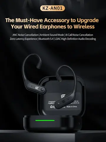 Беспроводные наушники KZ AN01 с Bluetooth 5.4 и активным шумоподавлением — изображение товара