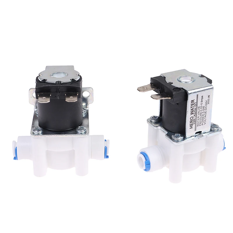 Válvula Solenoide de entrada de 12V/24V, purificador de agua, interruptor de válvula de conexión rápida de 2 puntos, ósmosis inversa, 1 unidad