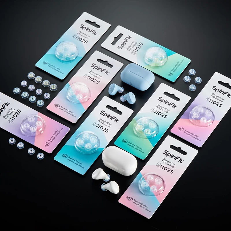 SpinFit CP1025 TWS Silicone Patented Ear Tips Designed for Ture Wireless Earbuds Fits Earphone MTW3 Jabra Elite 7 Galaxy Buds 2
