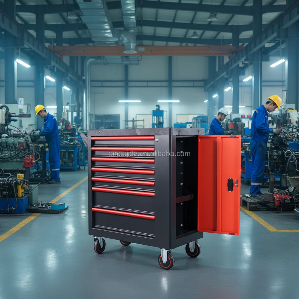 

Tool Cabinet Trolley Good Quality Powder Coated Steel Warehouse Rolling Tool Box With Wheels For Mechanic Garage Tool ChestATV&U
