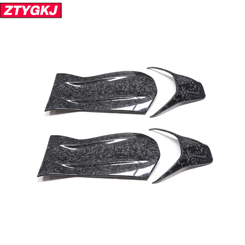 4 PCS Paste Type Dry Carbon Fiber Material Seat Back Cover Trims For Mercedes Benz A45amg CLA45amg GLA45amg E63amg C63amg