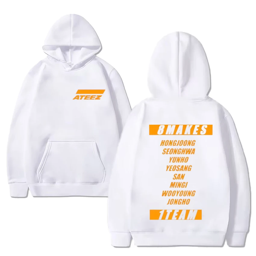 2024 Kpop Ateez group Graphic print harajuku hoodie Men Women Fleece Long sleeve Sweatshirt Unisex vintage oversized pullover