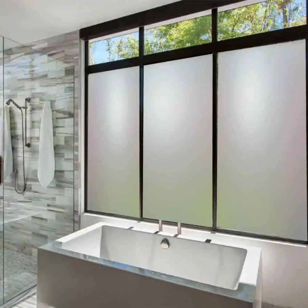 Matte Pure Window Privacy Film Frosted Glass Opaque Sun Blocking Covering Self-Adhesive Vinyl Decals for Bathroom Decoration