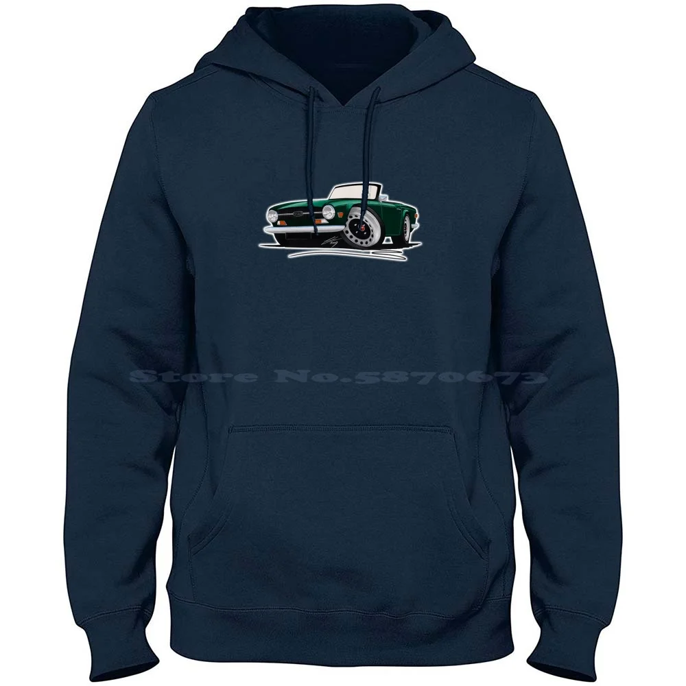 Tr6 Brg 100% Cotton Hoodie Car Green Racing Sports British Roadster Classic Tr6