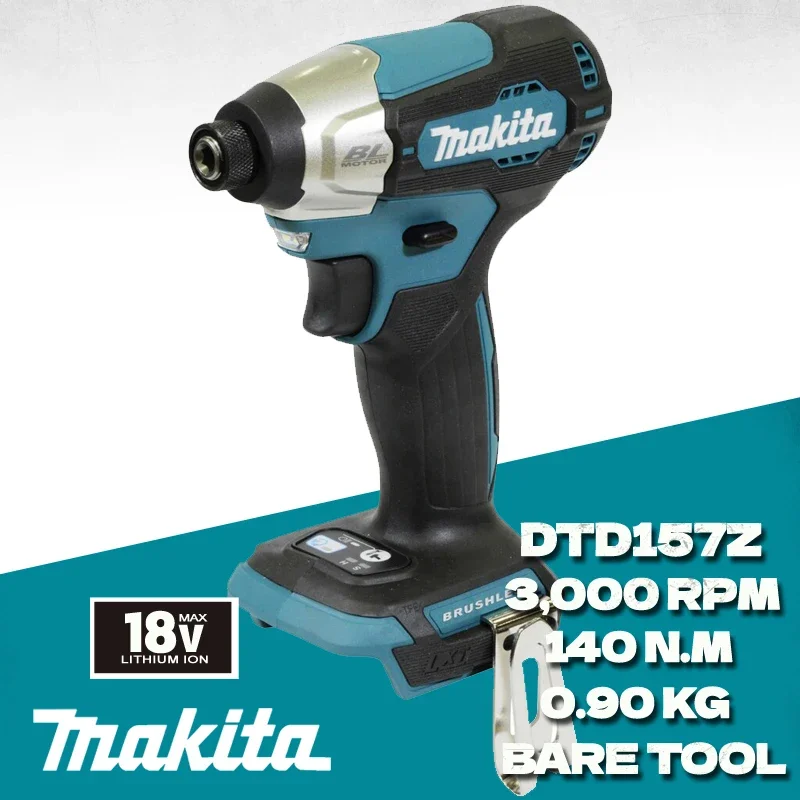 MAKITA 18V Cordless Impact Driver DTD157 Brushless Motor Electric Drill Screwdriver Household Multifunction Power Tools DTD157Z