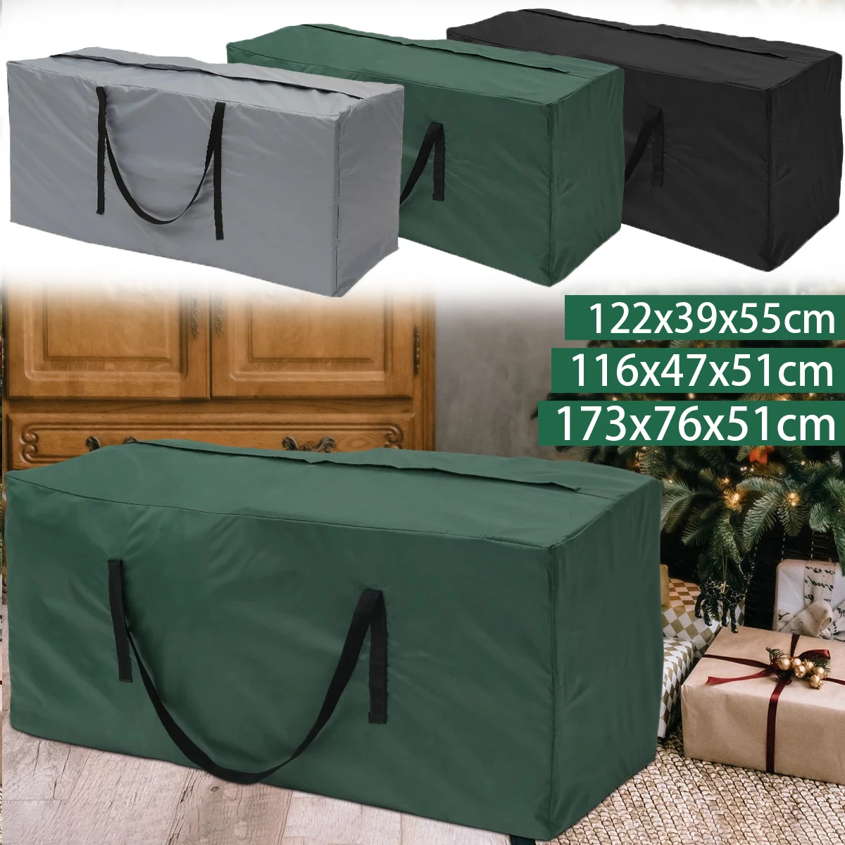 

Garden Furniture Cushion Storage Bag Waterproof Anti-UV Rectangle Outdoor Furniture Protective Cover Christmas Tree Storage Bag