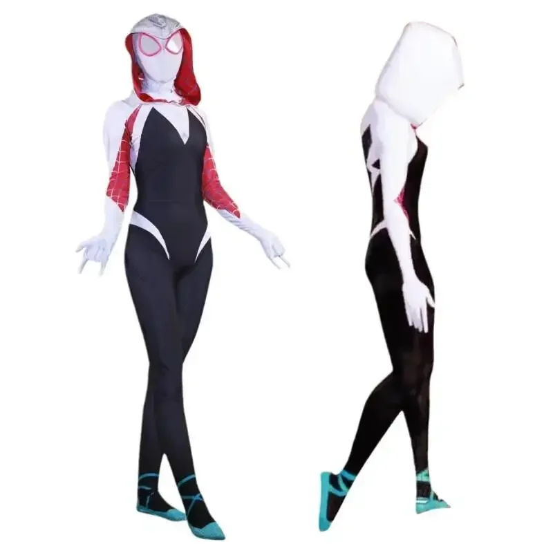 Magical Virtual Circus Cosplay Jumpsuit Women Teen Adult Hooded Tank Top with Hat Gloves Halloween Easter Outfit view 2