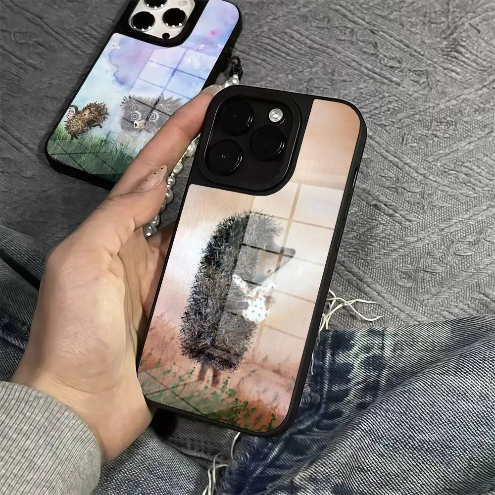 

Hedgehog In The Fog Phone Case Glass Cover For Iphone 16 15 14 12 11 13 Pro Max Mini Puls Attraction CASE