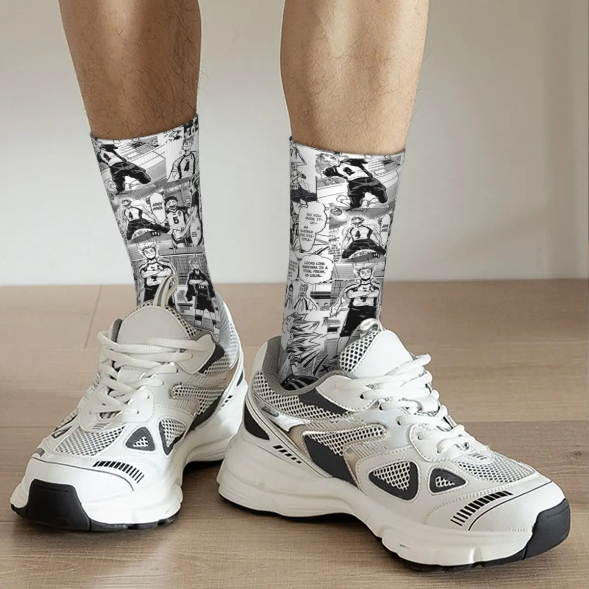 جوارب Bokuto Manga Collage جوارب Harajuku عالية الجودة لجميع المواسم جوارب طويلة إكسسوارات هدية عيد ميلاد الرجل والمرأة