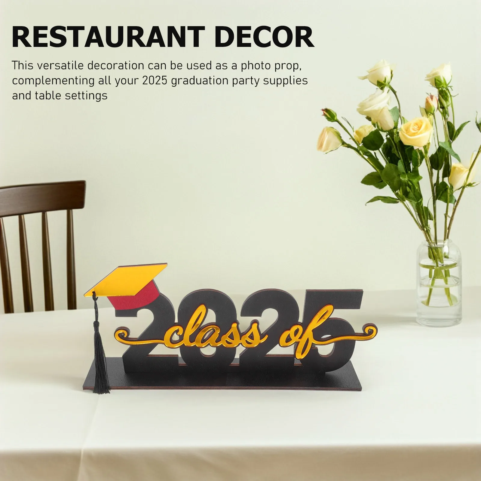 

1Set Graduation Themed Photo Prop 2025 Wood Sign Decoration Sturdy Materials Unforgettable Celebration