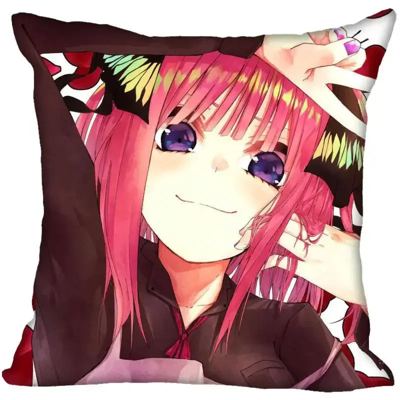 Anime Girl Nino Nakano Pillow Case High Quality Satin Fabric Pillowcase Decorative Pillow Cover Wedding Decorative