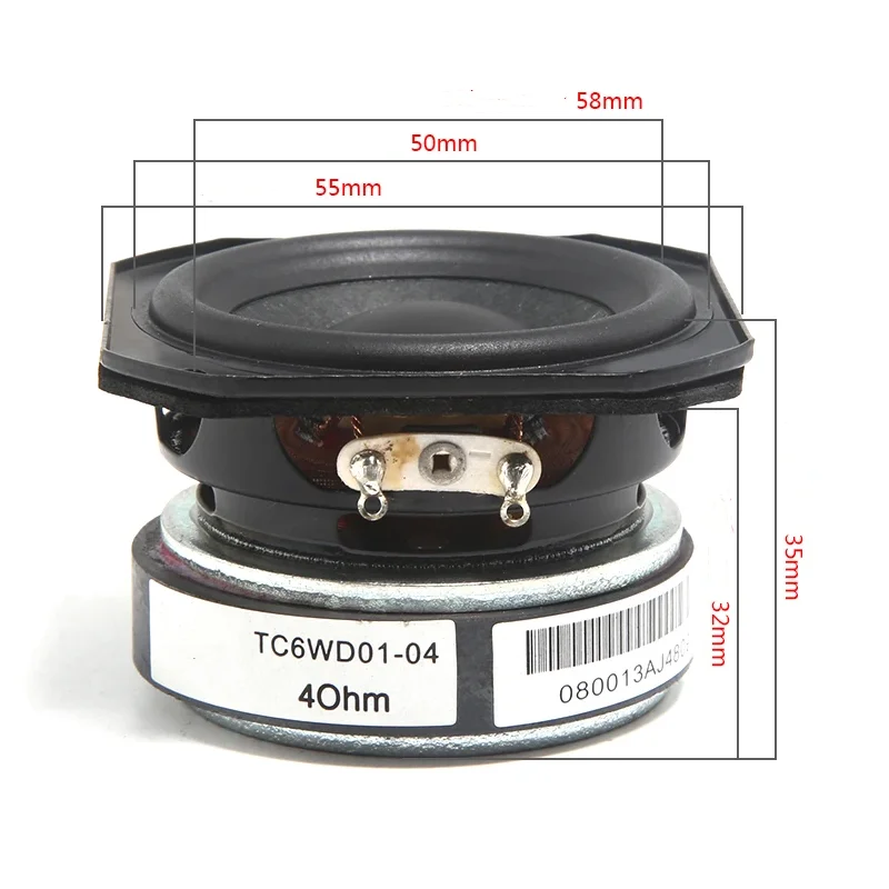 2 Inch Full Range Speaker Unit 4ohm 20W 55mm Treble Midrange Woofer Loudspeaker For Home Audio Diy Sound Good RubberEdge On Sale