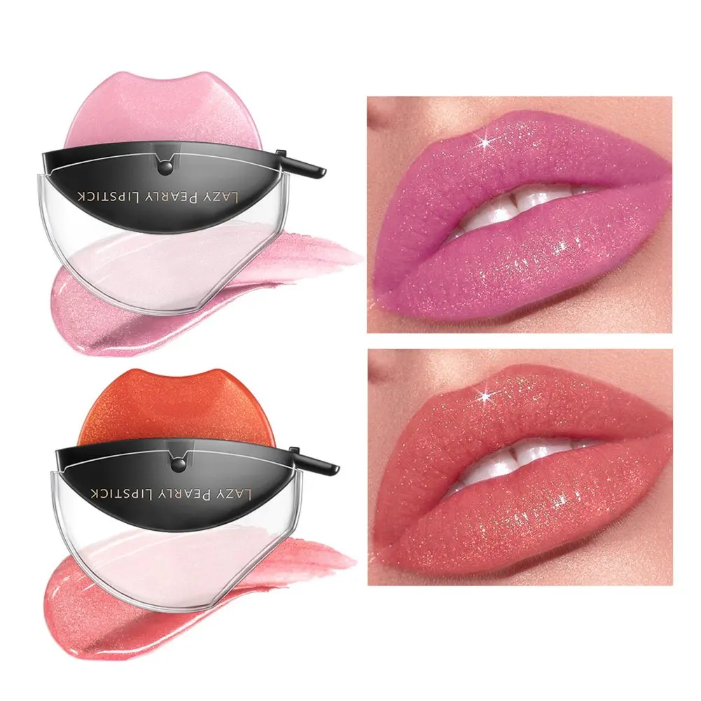 Lip-shaped Lipstick Makeup Lazy Lipstick Velvet Matte Moisturizing Lip Gloss Waterproof Non-stick Cup Long Lasting Makeup