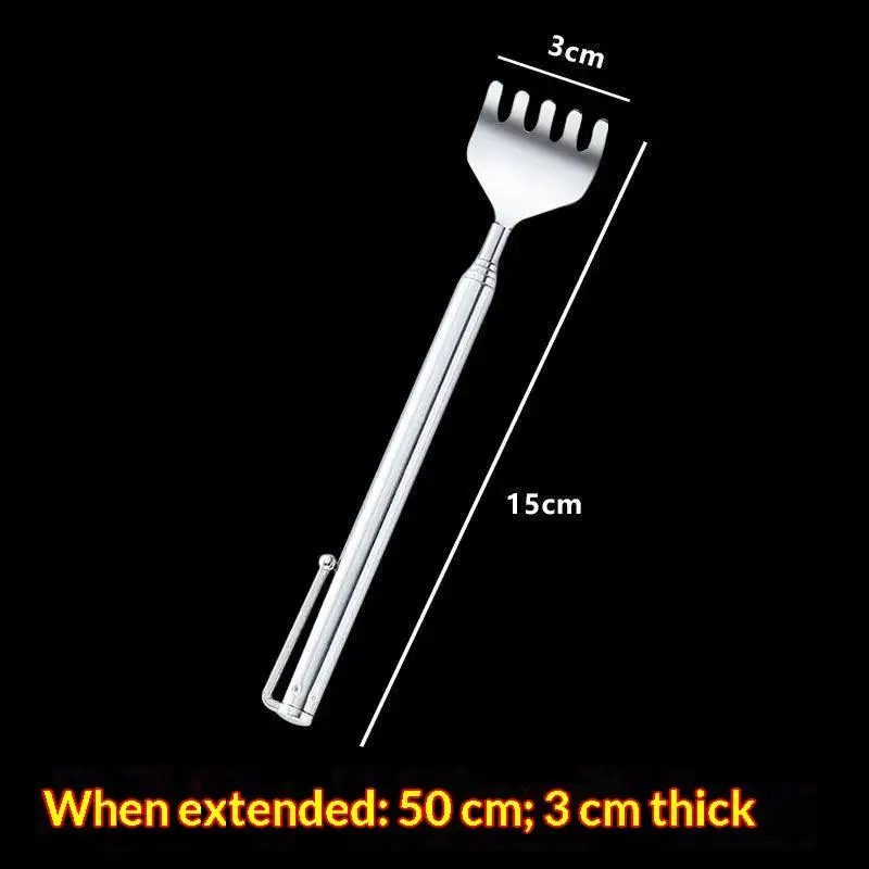 3Pcs Telescopic Back Scratcher Stainless Steel Portable Pen Style Retractable Itch Relief Tool Smooth Claw For Home Travel