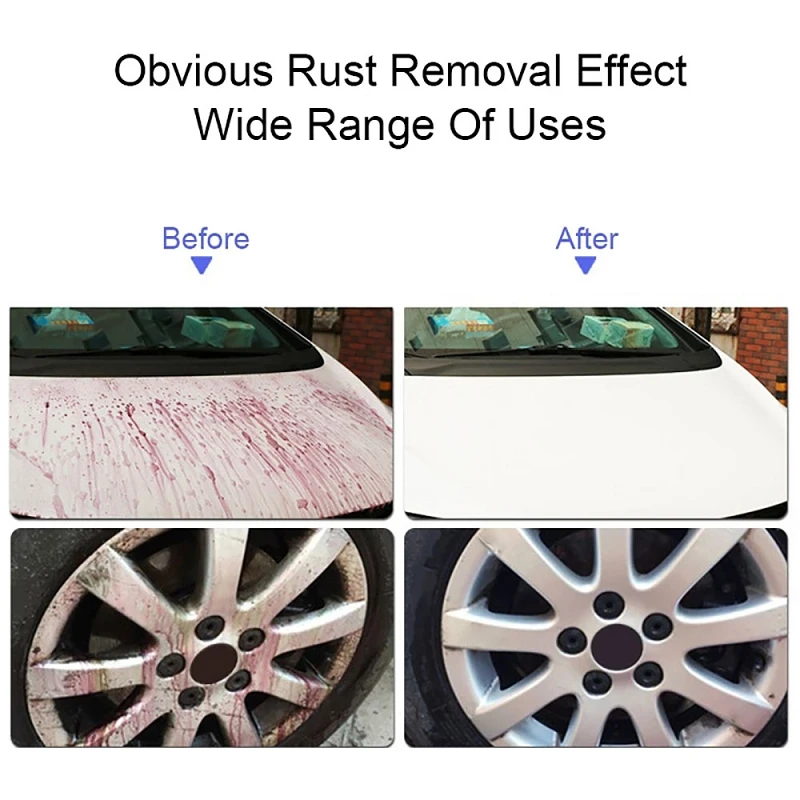 Car Rust Dust Remover Spray S18 Iron Remover Paint Rust Removal Spray Auto Wheel Rim Cleaner Car Cleaning Detailing Accessories