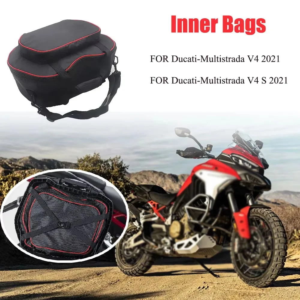 

Новые стильные внутренние сумки для мотоциклов Ducati Multistrada V4/V4 S 2021 года, боковые сумки для кофров/сумка для верхнего кофра, черные.