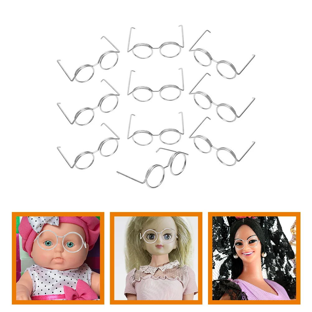 

20 Pcs Mini Glasses Frame Gift Dress up Eyeglasses Sunglasses for Miniature Dolls Metal Accessories DIY