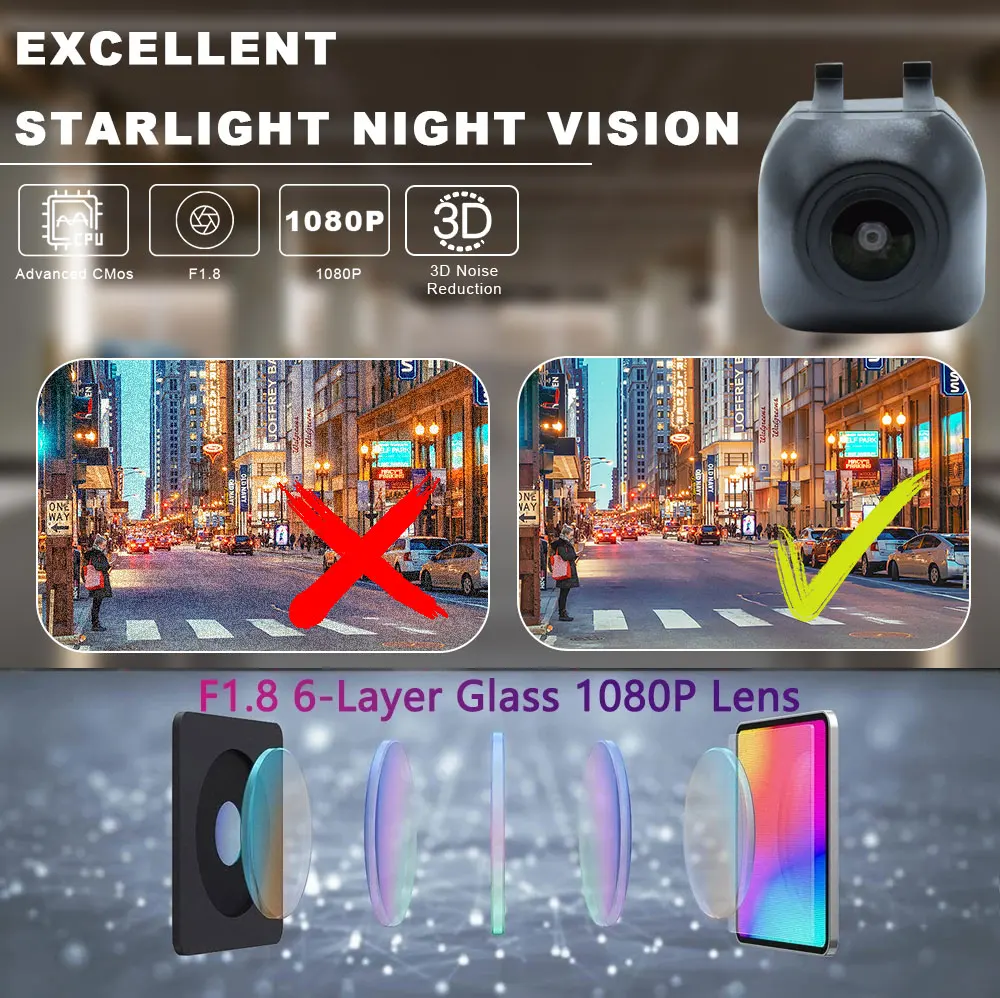 For Mercedes Benz C Class E Class W203 W204 W211 W212 W213 2012-2020 170° Fisheye AHD 1920*1080P Front Logo View Car Camera view 3