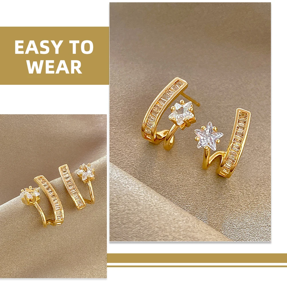

2 Pairs Earrings Accessories Personality for Women Trendy Metal Girl Man