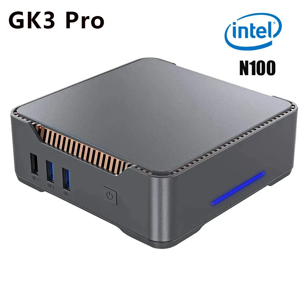 GK3V Pro Intel Celeron N100 Windows 11 Mini PC DDR4 8GB 128GB SSD Dual WIFI BT 4.2 1000M LAN 4K VGA Gamer Computer 16GB 512GB