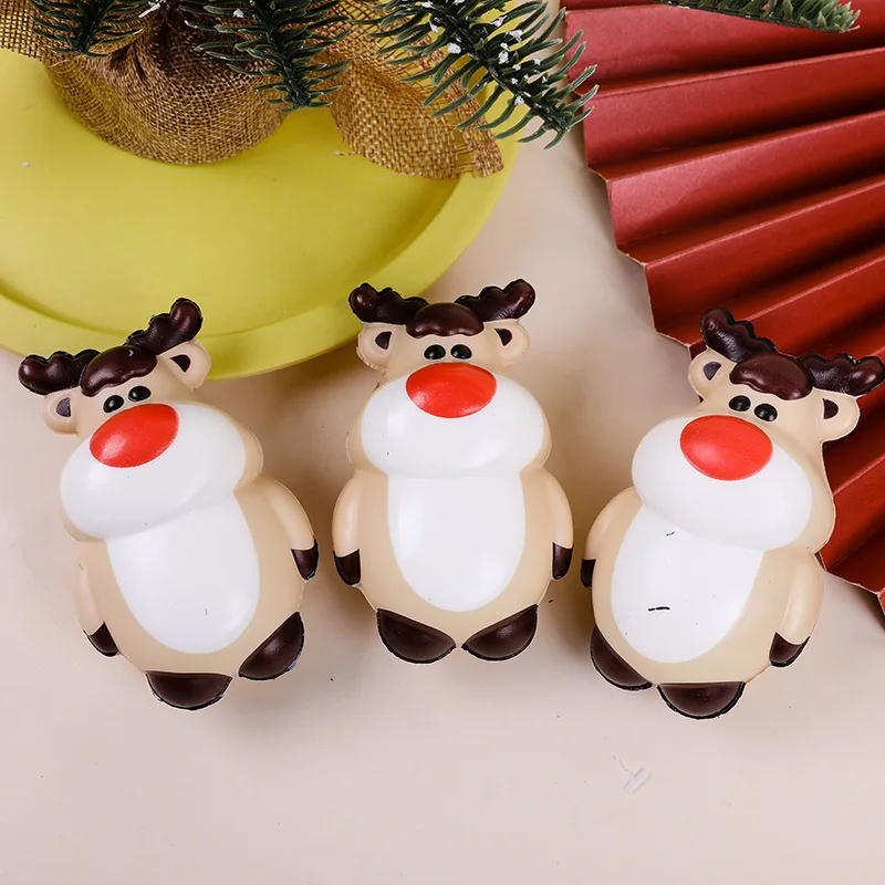 2pcs Squishy Anti Stress Reliever Toy Doll Santa Claus Reindeer Christmas Gift Slow Rebound Antistress Squeeze Toy For Christams