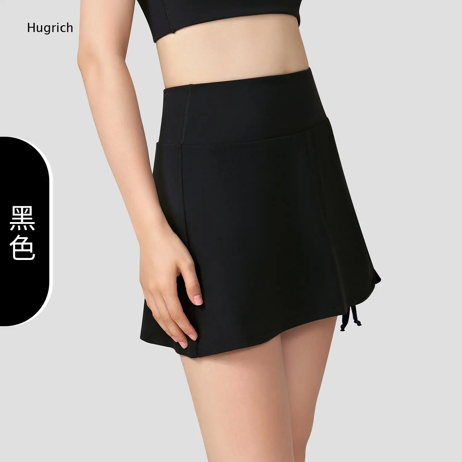 Wide Waistband Ruched Drawstring Tennis Skirt Off White Hidden Inner Shorts Lightweight Loose Daily Sport Short Bottoms