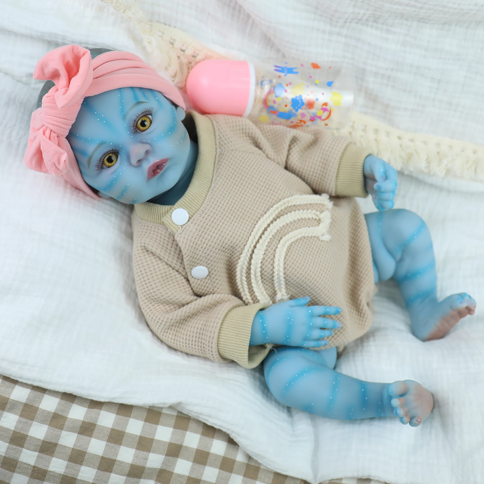 18inch Silicone Baby Reborn Full Vinyl Body Avatar Meadow Lifelike Soft Touch Handmade High Quality Doll for Girls Kids Toy Gift