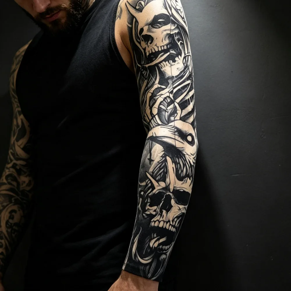 

2 шт. летних охлаждающих рукавов-тату, дышащие бесшовные нарукавники для защиты от солнца для занятий спортом на открытом воздухе