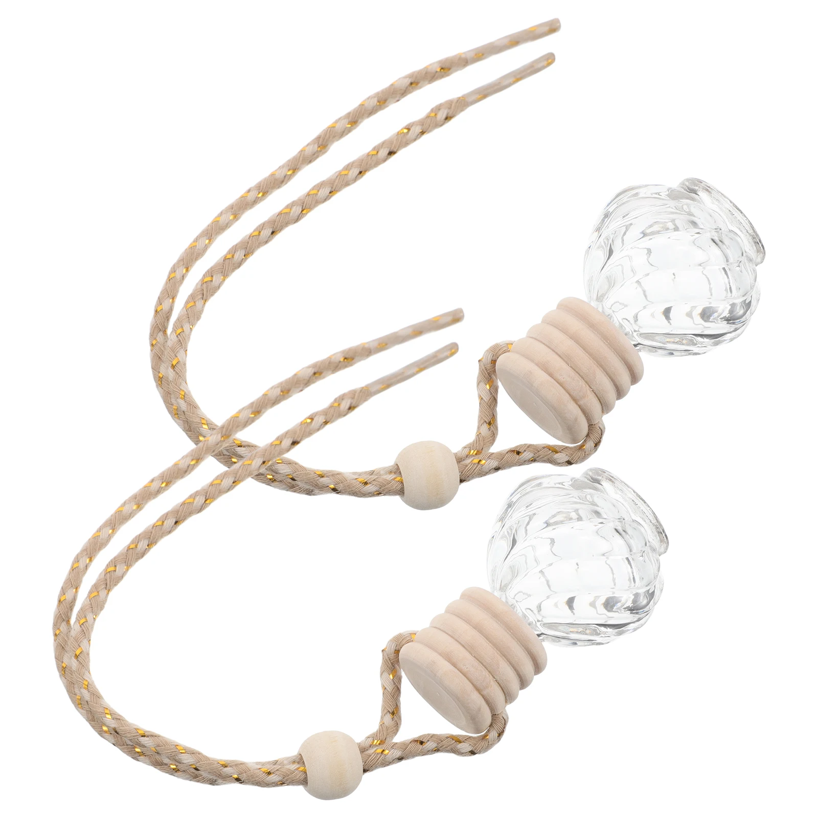 

2Pcs Car Aromatherapy Hanging Diffuser Bottles Empty Refillable Glass Perfume Container 9ml Car Freshener Holder Essential Oil