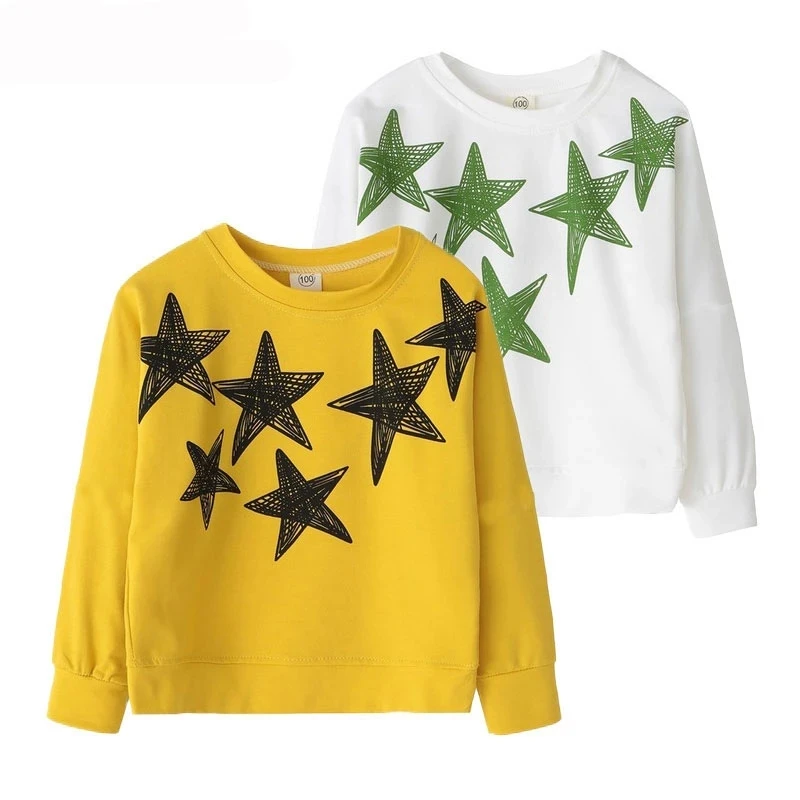 

Children T-shirt For Girls Boy Long Sleeve 2022 Spring Autumn Kids Clothing Star Print Baby Shirt Cotton Tops Teenager Outerwear