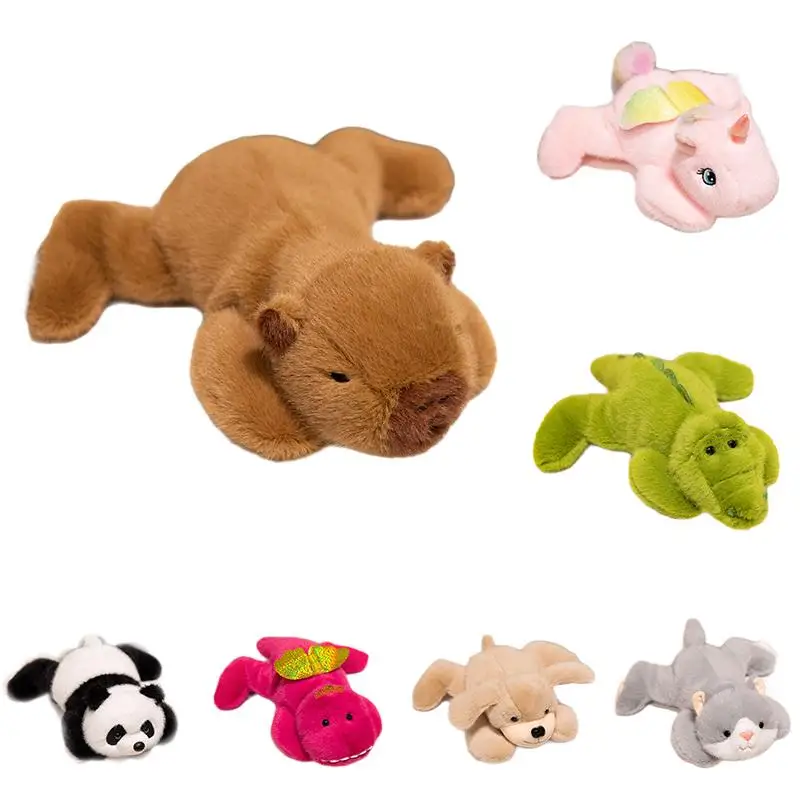 

20cm Lying Small Cartoon Animal Toy Stuffed Soft Fuzzy Dinosaur Crocodile Panda Bear Capybara Unicorn Dog Cat Pillow Gift