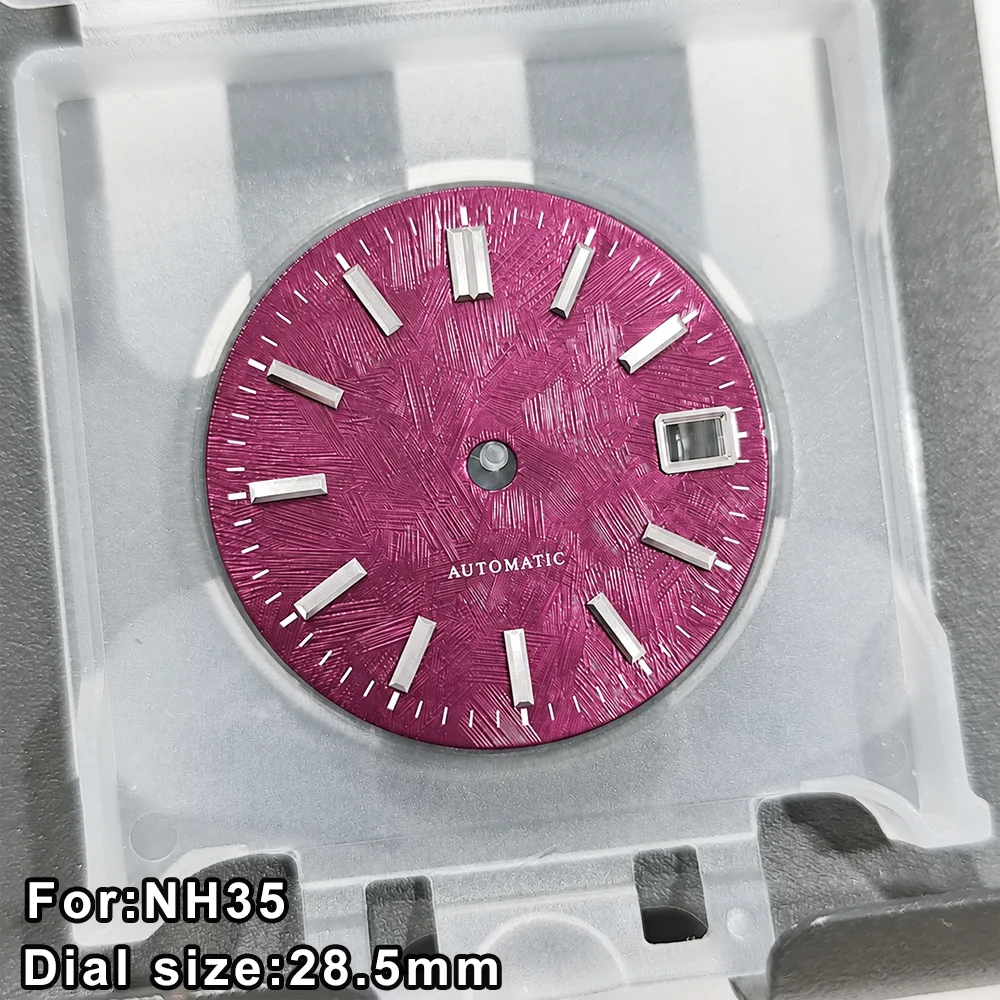 NH35 Dial Wine Red Watch Dial NH35 White Birch Tree Pattern Automatic Dial NH35 Face Silver Scale Multi-Color Dial Accessories