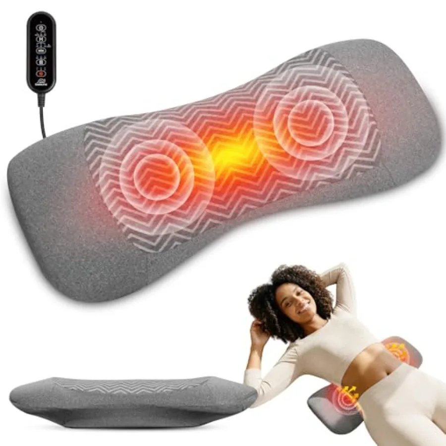 

3-in-1 Rechargeable Electric Lumbar Support Pillow, Triple Support Air Lift Back Massager with Heat and Vibration, Adjustable H