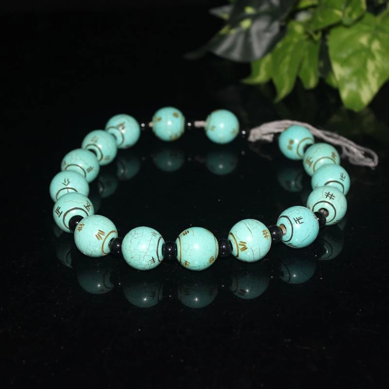 New antique-style beads with ancient characters, enhanced turquoise bead string accessories, vintage items