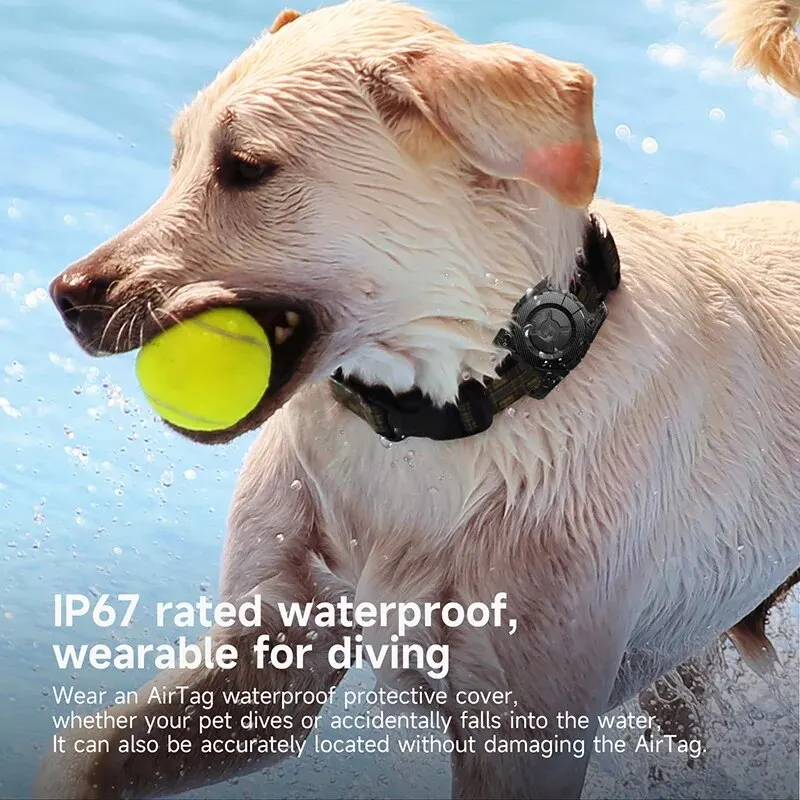 For Apple AirTag Waterproof Case Keychain Pet Anti-loss Device Three-proof Soft Rubber TPU Protective Waterproof Airtag Holder