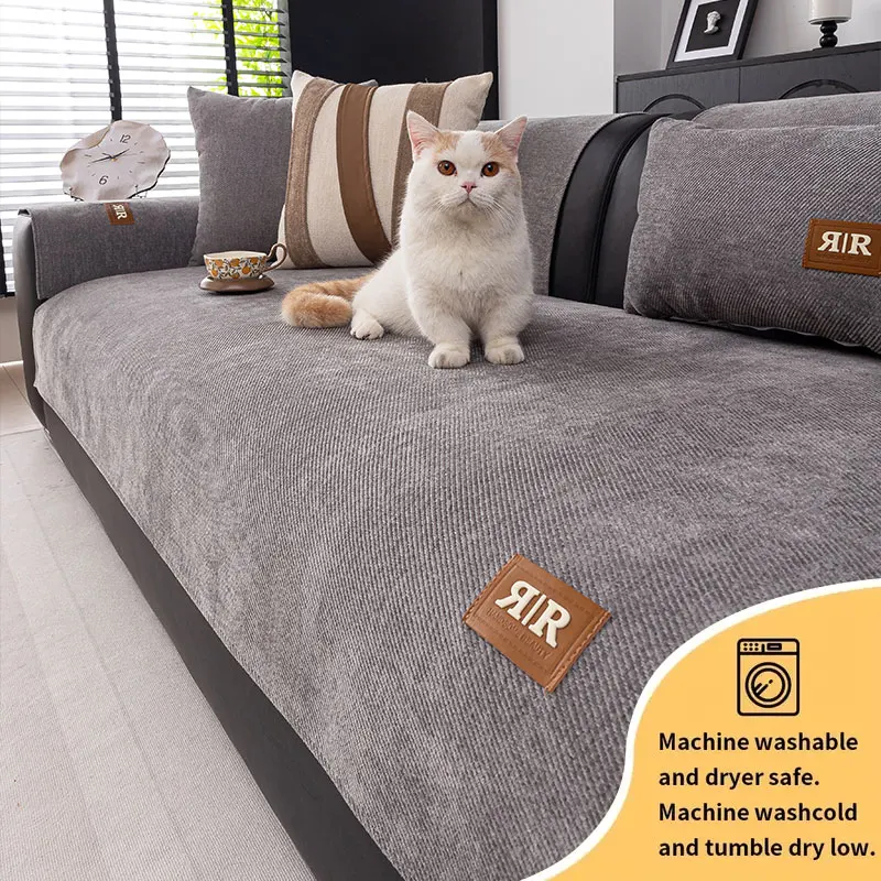 1PC-Minimalist style plush sofa cushion. It is pet friendly, scratch resistant, dust-proof, soft and durable