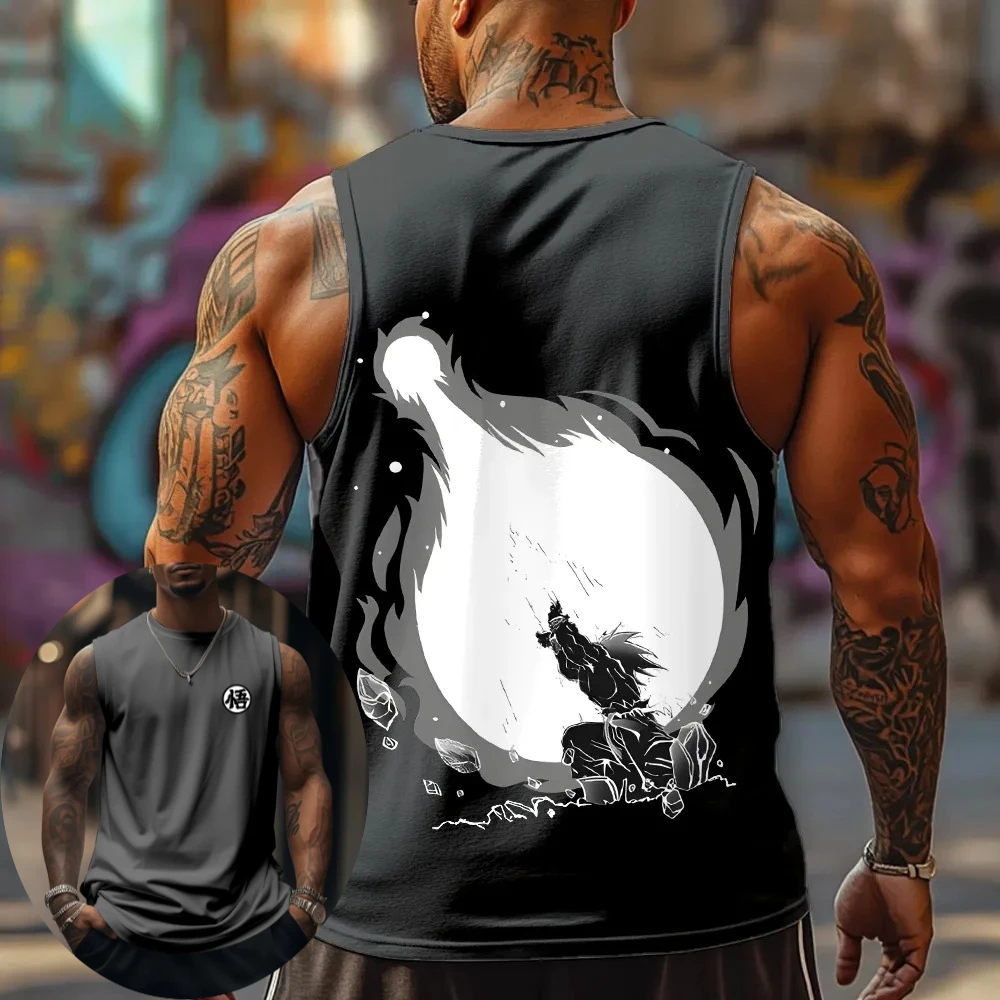 

Dragon Ball Мужской жилет Майка Сон Гоку Лето Японское аниме Весна и осень Спорт Фитнес Бег Нишевый топ без рукавов