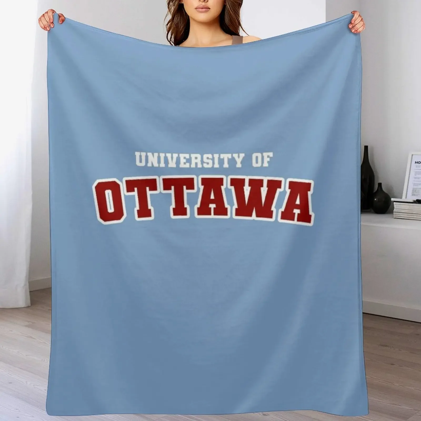 

University of Ottawa Throw Blanket Sleeping Bag valentine gift ideas Vintage Polar Blankets