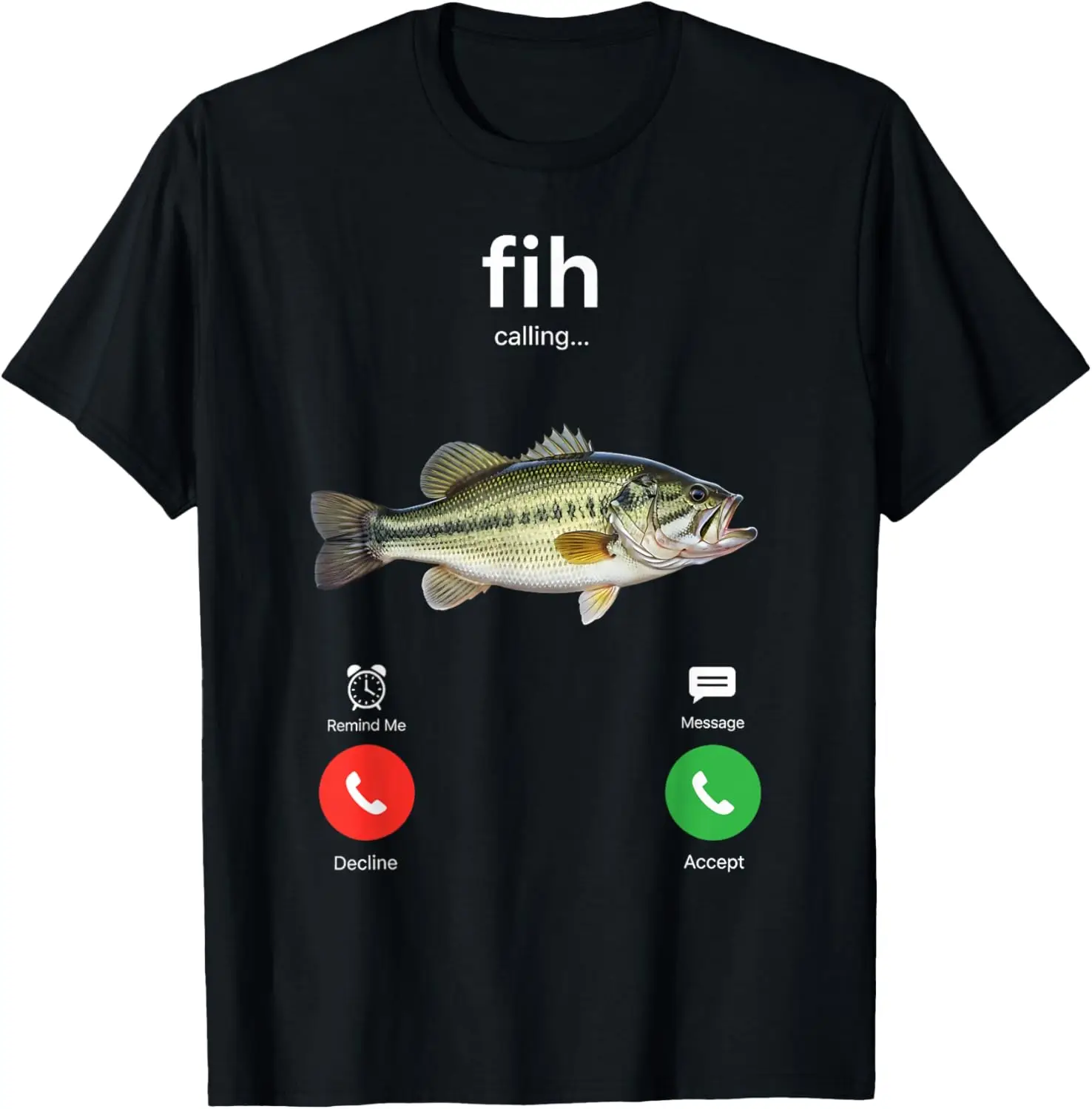 

Fish Calling Funny Fishing Graphic Tee Men's Casual Cotton T-Shirt