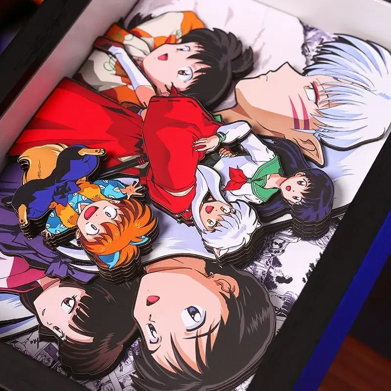 Inuyasha family portrait hand-painted Kikyo Seshomaru animation peripheral desktop gift 8-layer three-dimensional painting