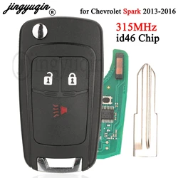 jingyuqin 3 przyciski do Chevrolet Spark 2013 2014 2015 2016 Składany pilot zdalnego sterowania 315 MHz id46 Chip Fob Zamiennik