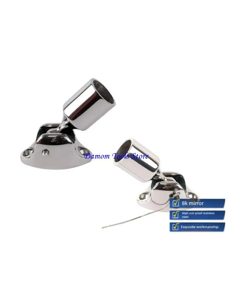 57BE Top End Deck Hinge Mount Marine Fittings Hardware Round Tubing Deck Hinge Stainless Steel Ball Slide Cap Enduring